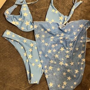 SHEIN swim suit. Stars. Blue and white. Size medium